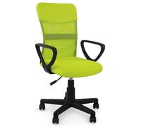 Chaise de bureau ergonomique JOGO vert assise pivotante et réglable en hauteur 99 cm, roulettes adaptées à la moquette