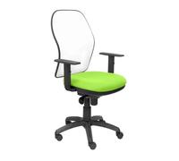 Chaise de bureau ergonomique Jorquera - PIQUERAS Y CRESPO - dossier en filet blanc - tissu BALI vert pistache