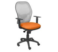Chaise De Bureau Ergonomique Jorquera - Piqueras Y Crespo - Maille Grise Et Assise Bali Orange Orange