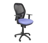 Chaise De Bureau Ergonomique Jorquera - Piqueras Y Crespo - Maille Noire - Siège Bleu Clair Bleu
