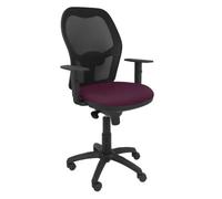 Chaise De Bureau Ergonomique Jorquera - Piqueras Y Crespo - Maille Noire - Tissu Bali Violet Violet