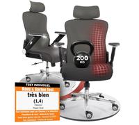Chaise de bureau ergonomique large assise CLOUVOU - PowerSeat - Fauteuil de bureau - dossier respirant - Max 200 kg - Anthracite
