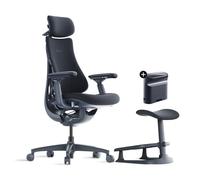 Chaise de bureau ergonomique LiberNovo Omni avec repose-pieds, réglable avec support lombaire adaptatif, angle d'inclinaison de 160° et étirement de la colonne vertébrale intégré, chaise de bureau pou