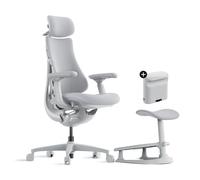 Chaise de bureau ergonomique LiberNovo Omni avec repose-pieds, réglable avec support lombaire adaptatif, angle d'inclinaison de 160° et étirement de la colonne vertébrale intégré, chaise de bureau pou