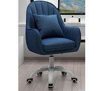 Chaise de Bureau Ergonomique Moderne avec accoudoirs, revêtement en Velours, Bleu élégant, 55 x 80 cm - Idéale pour la Maison ou pour Un Usage Personnel, Confort et Maintien