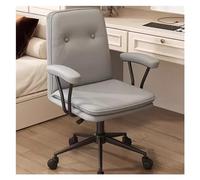 Chaise de Bureau Ergonomique Moderne en Cuir - Chaise de Bureau à Dossier Moyen avec accoudoirs rembourrés, pivotante et réglable en Hauteur - Chaise d'ordinateur à roulettes rembourrée élég