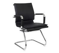 Chaise de bureau ergonomique noire avec double coussin pour salle de réunion, hauteur réglable, soutien du dossier moyen pour plus de confort et de style