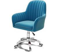 Chaise de bureau ergonomique pivotante à 360° avec siège rembourré à hauteur réglable et roulettes, support dorsal confortable pour salon, chambre à coucher, vanité et bureau Bleu Octopus feet