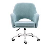 Chaise de bureau ergonomique pivotante avec dossier moyen et coussin en lin confortable, accoudoirs réglables, rotation à 360° pour un confort et un soutien ultimes