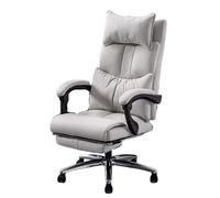 Chaise de bureau ergonomique pivotante avec technologie en tissu confortable avec roulettes, design moderne blanc pour la maison et le bureau