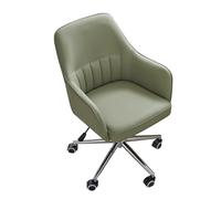 Chaise de bureau ergonomique pivotante en cuir avec réglage de la hauteur - Chaise de bureau moderne rembourrée pour chambre à coucher, bureau, petit espace - Fauteuil d'ordinateur confortable
