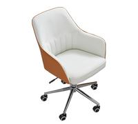 Chaise de bureau ergonomique pivotante en cuir avec réglage de la hauteur pour chambre à coucher, étude, petit espace, fauteuil d'ordinateur confortable
