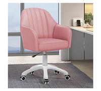 Chaise de Bureau Ergonomique pivotante en Cuir synthétique avec Dossier mi-Hauteur et accoudoirs, Hauteur réglable, siège d'ordinateur sur 5 roulettes, Confortable pour la Maison et Le burea