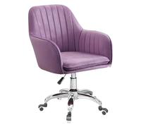 Chaise de Bureau Ergonomique pivotante en Velours avec accoudoirs - Chaise d'ordinateur réglable pour la Maison,ou la Chambre à Coucher - Élégante Solution d'assise rembourrée vio