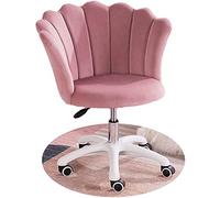 Chaise de Bureau Ergonomique pivotante en Velours avec Assise rembourrée et enveloppée de pétales, Rose foncé, pour la Maison et