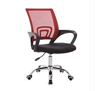 Chaise de Bureau Ergonomique pivotante et réglable, Chaise de Bureau multifonctionnelle en Maille pour la Maison et, Disponible en 10 Couleurs (Cadre Rouge et Noir)