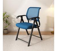 Chaise de Bureau Ergonomique, Pliable et rembourrée, avec Cadre et accoudoirs en métal, Respirante, Pliable, pour Cuisine, Bureau, école, événements, Bleu