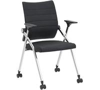 Chaise de Bureau Ergonomique Pliante avec roulettes et Assise en Cuir rembourrée