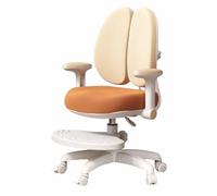 Chaise de Bureau Ergonomique pour Enfants avec Repose-Pieds, Chaise de Bureau réglable en Hauteur, Coussin Confortable pour étudier et Travailler(Orange,Armrest)