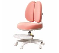 Chaise de Bureau Ergonomique pour Enfants avec Repose-Pieds, Chaise de Bureau réglable en Hauteur, Coussin Confortable pour étudier et Travailler(Pink,Basic)