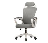 Chaise de bureau ergonomique pour jeux vidéo, inclinable à 150°, dossier en S, soutien lombaire réglable, confortable, en maille, idéale pour les études, le travail et les jeux vidéo, idéale
