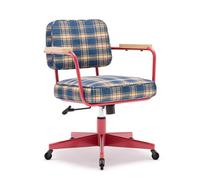 Chaise de Bureau Ergonomique pour la Maison avec accoudoirs réglables, Soutien Lombaire, mécanisme de réglage en Hauteur et Dossier mi-Haut(Berry Red)