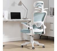 Chaise de Bureau Ergonomique Professionnelle avec Appui-tête réglable en 3D, Support Amovible pour vêtements, pivotante, inclinable et Support Dorsal Dynamique, Confortable, en Maille, pour
