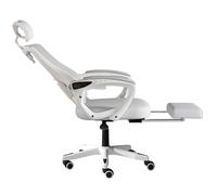 Chaise de Bureau Ergonomique Professionnelle en Maille avec Repose-Pieds, Appui-tête et Dossier, pivotante à 360°, Angle réglable (90-145°), Chaise de Bureau exécutive à roulettes pour la ma
