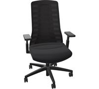 Chaise de bureau ergonomique Pure Mécanisme auto-régulant Tissu Noir dossier Maille Hauteur Réglable - Accoudoirs Dossier haut Roulettes