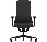 Chaise de bureau ergonomique Pure Mécanisme auto-régulant Tissu Noir Hauteur Réglable - Accoudoirs Dossier haut Roulettes