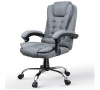 Chaise de bureau ergonomique - Rattantree Fauteuil de bureau - Hauteur réglable - Pivotante Double Rembourrage Epais - Gris