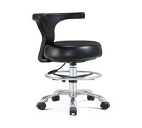 Chaise de bureau ergonomique réglable avec soutien lombaire, anneau de pied et roulettes pour ordinateur, hôpital, clinique, hygiéniste dentaire