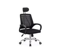 Chaise de bureau ergonomique réglable en hauteur avec appuie tête ""Sébastien"" - Noir