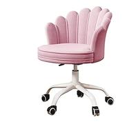 Chaise de Bureau Ergonomique Rose - Chaise de Bureau pivotante Confortable avec Dossier pour étudier, se maquiller et Travailler à Domicile - Tabouret idéal pour écrire et Jouer