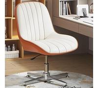 Chaise de Bureau Ergonomique sans accoudoirs, pivotante, en Cuir synthétique, Confortable et Moderne, sans roulettes, idéale pour la Maison et Le Bureau