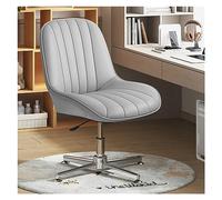 Chaise de Bureau Ergonomique sans accoudoirs, pivotante et rembourrée en Cuir synthétique, avec Dossier mi-Hauteur réglable, siège Large pour Maquillage, Gris 1