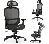 Chaise de Bureau Ergonomique - SENSE7 - Neyo - Réglable en Hauteur - Dossier en Maille - Noir