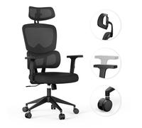 Chaise de Bureau Ergonomique - SENSE7 - VENO - Appui-tête Réglable - Accoudoirs Ajustables - Dossier en Maille