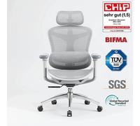 SIHOO Doro C300 Chaise ergonomique - Accoudoirs 3D - Support lombaire auto-ajustable - Mécanisme poids intelligent - Dossier maille - 3 inclinaisons - Certifié TUV/SGS - 150kg max - 70x69x128cm - Blan