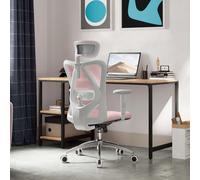 Chaise de bureau ergonomique SIHOO M18, chaise de bureau informatique avec appui-tête et lombaire réglables, chaise de direction pivotante à haut dossier pour bureau à domicile (rose Morandi)