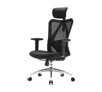 Chaise de bureau ergonomique SIHOO M18, chaise de bureau informatique avec appui-tête et lombaire réglables, chaise pivotante haute pour bureau à domicile (Noir pur)