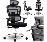 Chaise de bureau ergonomique - SOFOTEL - Nicea - Micro-résille - Noire - Hauteur ajustable 44-52 cm