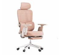 Chaise de Bureau Ergonomique - Support Lombaire réglable, pivotante à 360°, Tissu Respirant et Confortable, Fauteuil Informatique à Dossier Haut et épais(Pink-Footrest,Latex)