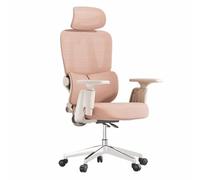 Chaise de Bureau Ergonomique - Support Lombaire réglable, pivotante à 360°, Tissu Respirant et Confortable, Fauteuil Informatique à Dossier Haut et épais(Pink,Latex)