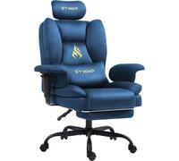 Chaise de bureau ergonomique Symino Gaming Chair Executive Chair, chaise de bureau en faux velours comme un canapé avec repose-pieds, chaise de bureau réglable en hauteur pour ordinateur, 130kg, bleue