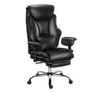 WOLTU Chaise de Bureau Ergonomique, Fauteuil de Direction, PU, Noir