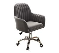 Chaise de Bureau exécutive en Velours Chaise de Travail Ergonomique à roulettes avec Hauteur réglable et roulettes pourà Domicile Surface d'assise Confortable Tissu en Velours élé