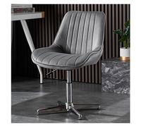 Chaise de Bureau exécutive Ergonomique à Jambes croisées - sans roulettes - Design pivotant pour Le Salon et Le Maquillage - Chaise de Travail sans accoudoirs à Dossier Moyen en Tissu rembou
