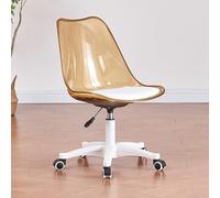 Chaise de Bureau exécutive Moderne Transparente en Acrylique sans accoudoirs avec roulettes, Ergonomique, pivotante à 360° et réglable en Hauteur, Jolie Chaise de Bureau à roulettes pour la