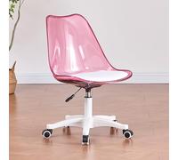 Chaise de Bureau exécutive Transparente en Acrylique sans accoudoirs avec roulettes, pivotante à 360°, réglable en Hauteur, Ergonomique, pour la Maison et, Chaise de Coiffeuse Mode
